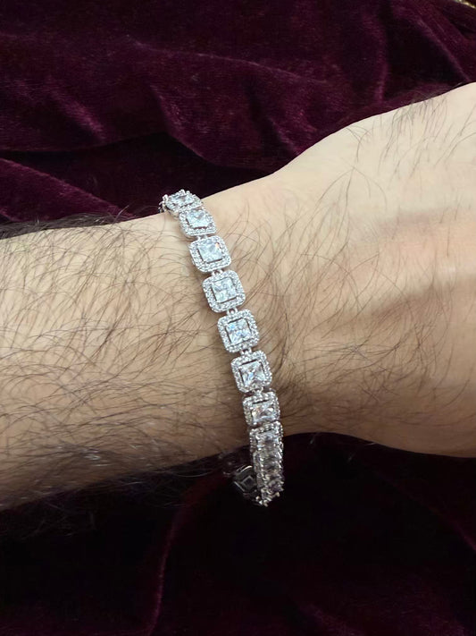 Silver Diamond Men's Rakhi Bracelet
