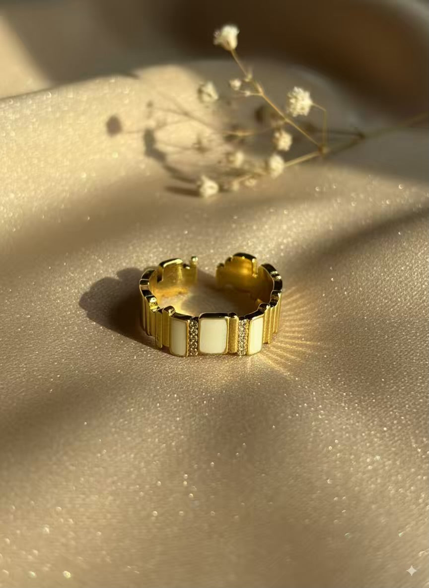 White Fort Gold Plated Premium Ring (Adjustable)