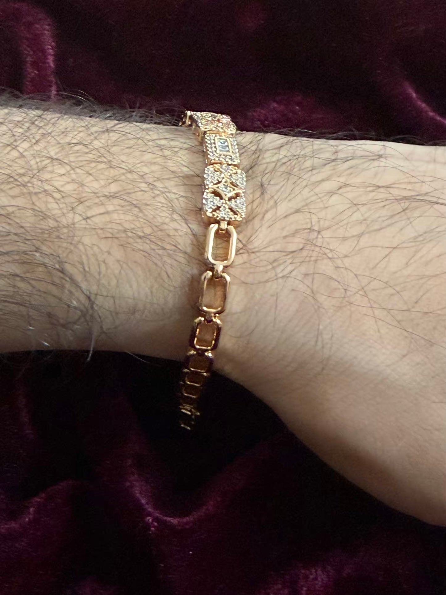 Hexagon Men's Rakhi Bracelet ( Rose Gold )