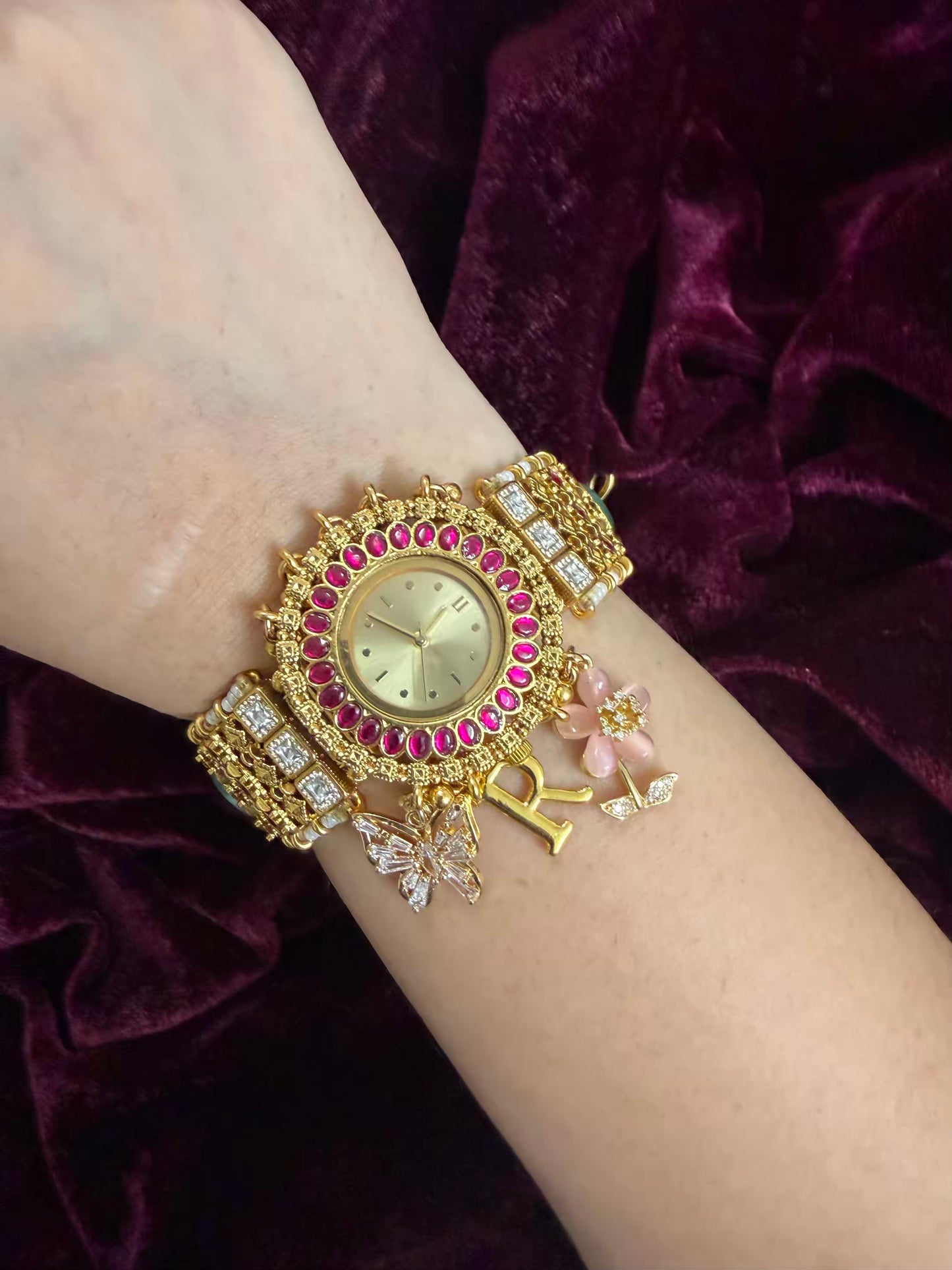 Round Dial Maharani Watch Heritage Bracelet ( Add your initial FREE ) (Copy)