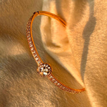 Load image into Gallery viewer, Oval Solitaire Simplistic Diamonds Kada Bracelet Bangle - Rose Gold
