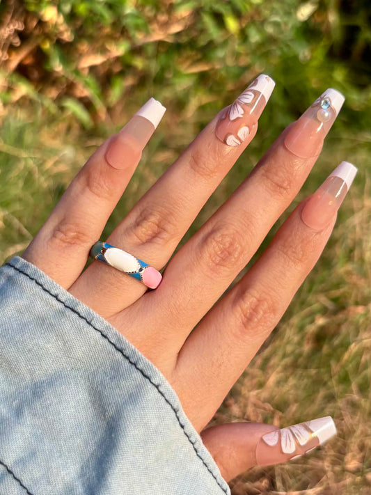 Multicoloured Cross Band Ring - Adjustable