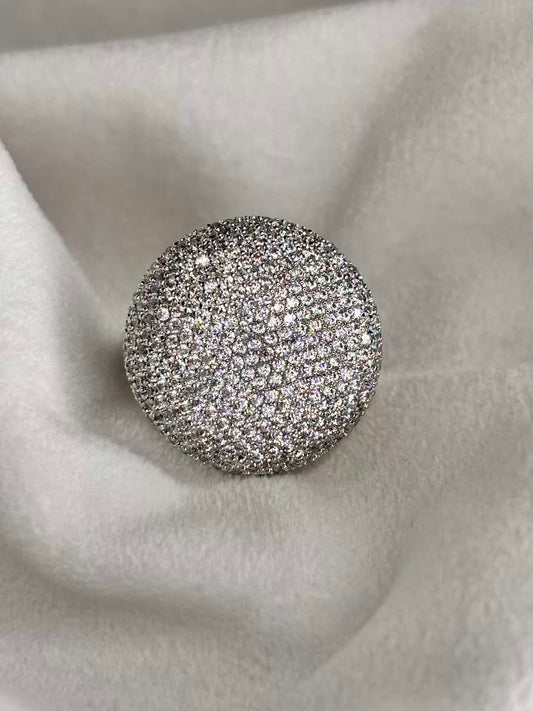 Rouge Silver Loaded Diamonds Ring Adjustable