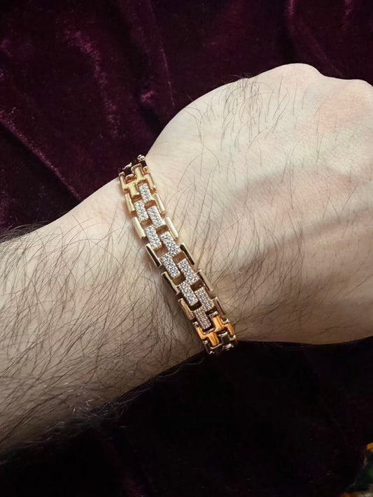 Bold Geometric Diamond Men's Rakhi Bracelet