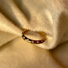 Load image into Gallery viewer, Gold Studded Stones Ring - Gold ( Adjustable )
