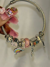 Load image into Gallery viewer, Pandora Charms Rainbow Bracelet With Customised Initial ( Silver )
