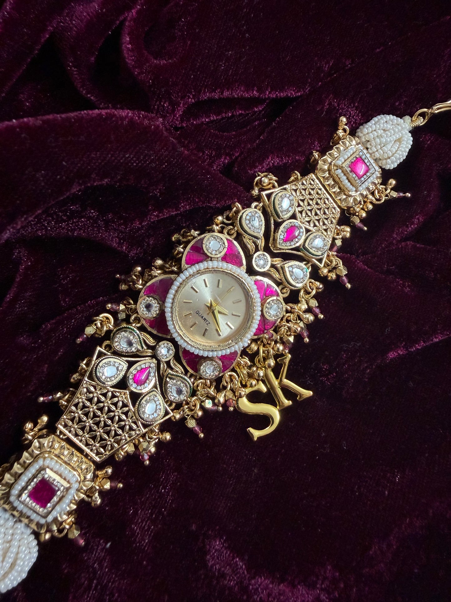 Ruby Floral Pink Maharani Watch Design Heritage Bracelet