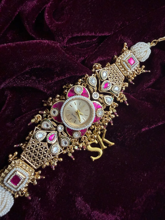 Ruby Floral Pink Maharani Watch Design Heritage Bracelet
