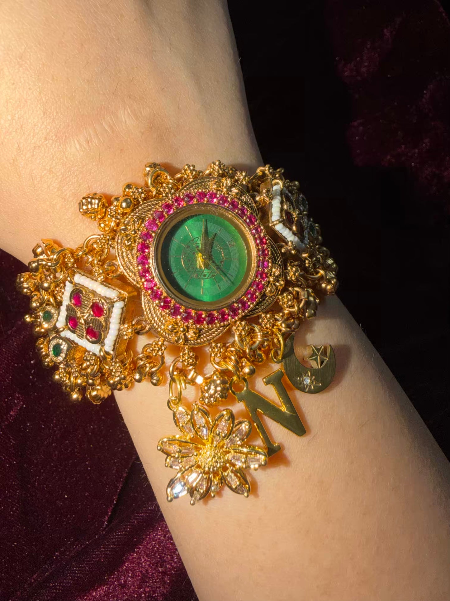 Swarnika Heritage Watch Rakhi in Premium Rajwadi plating (Free Initial)