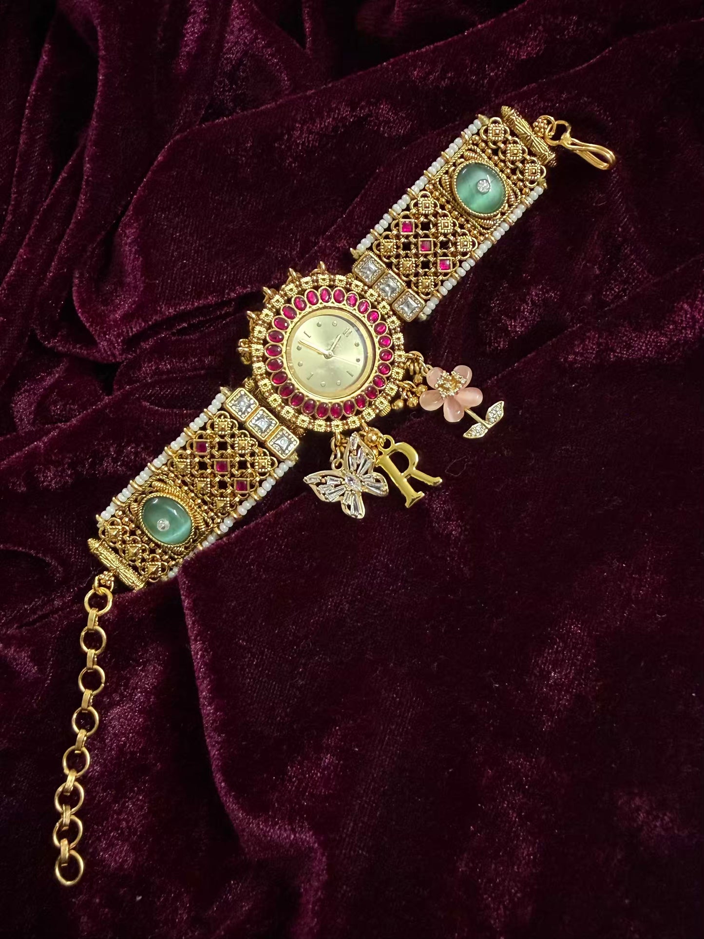 Round Dial Maharani Watch Heritage Bracelet ( Add your initial FREE ) (Copy)