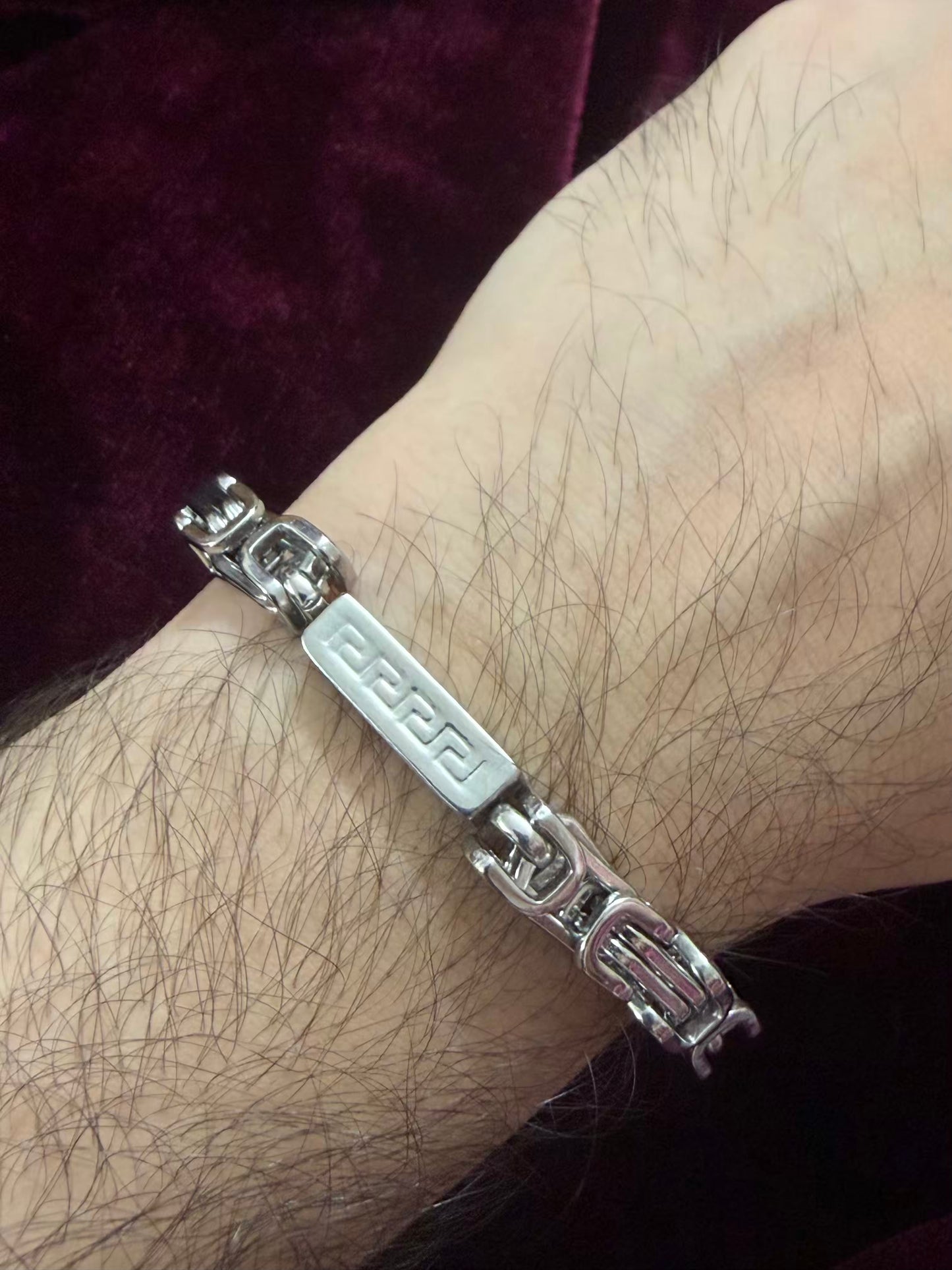 Royal Loaded Maze Silver Rakhi Men Bracelet