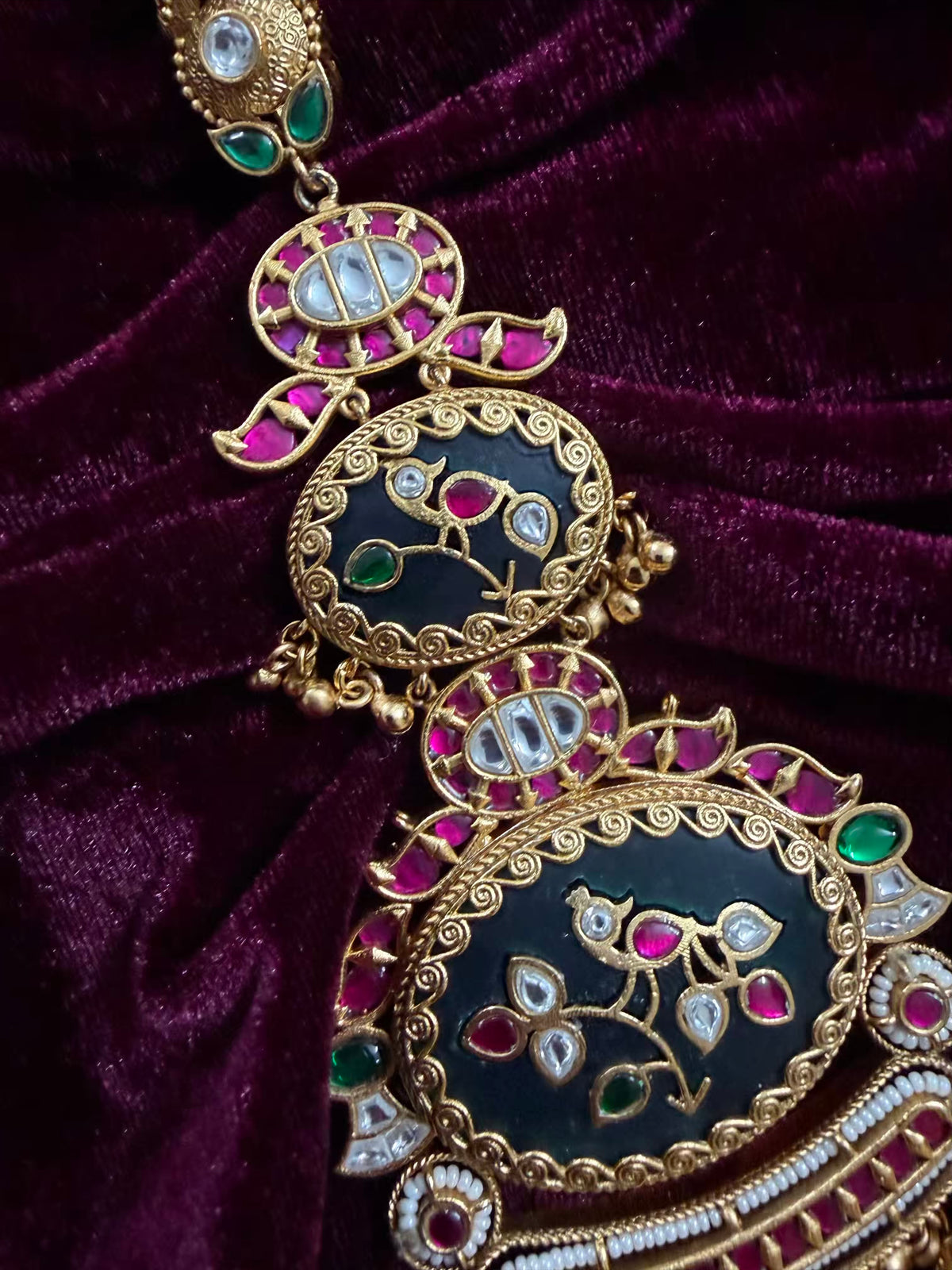 Emerald Green Designer Heritage Kamar Juda in Premium plating