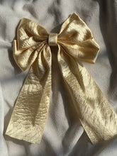 Load image into Gallery viewer, Creamy Gold Hair Bow Clip For Women -( Satin Textured )
