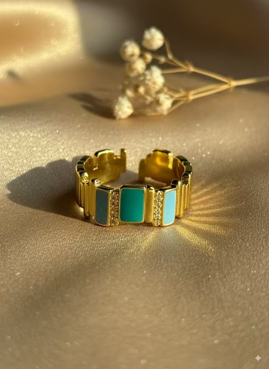 Green Fort Gold Plated Premium Ring (Adjustable)