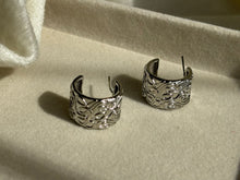 Load image into Gallery viewer, Designer Hoops Small Earrings - Silver Plated
