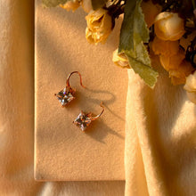 Load image into Gallery viewer, Square Solitaire Earrings - Rose Gold Plated
