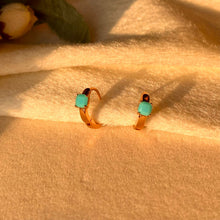 Load image into Gallery viewer, Sky Blue Tiny Bali Earrings - Gold Plated
