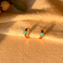 Load image into Gallery viewer, Sky Blue Tiny Bali Earrings - Gold Plated
