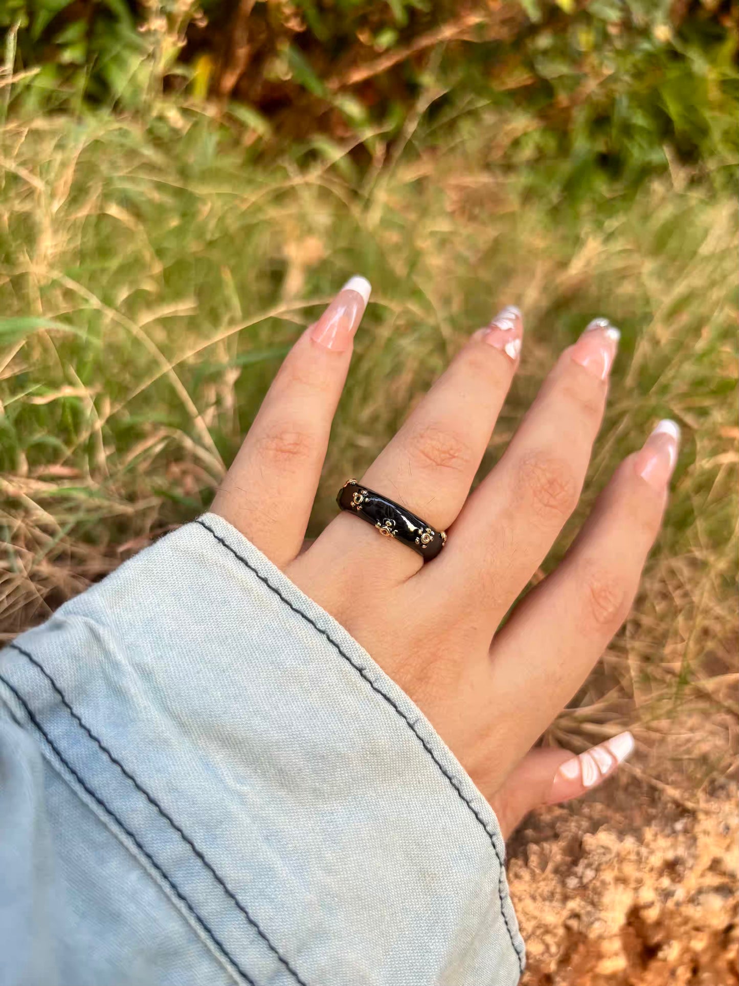 Black Stars Ring - Adjustable