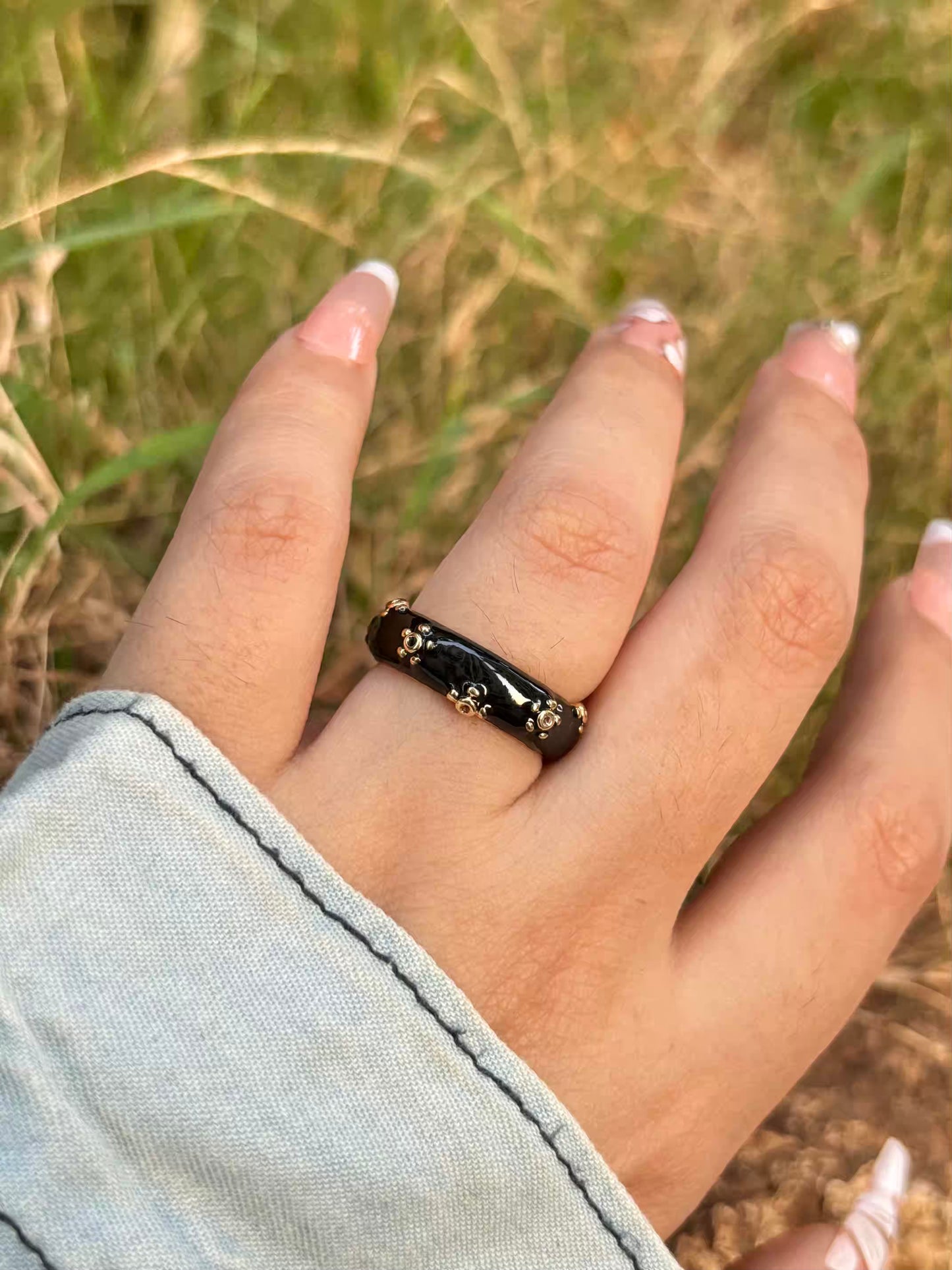 Black Stars Ring - Adjustable