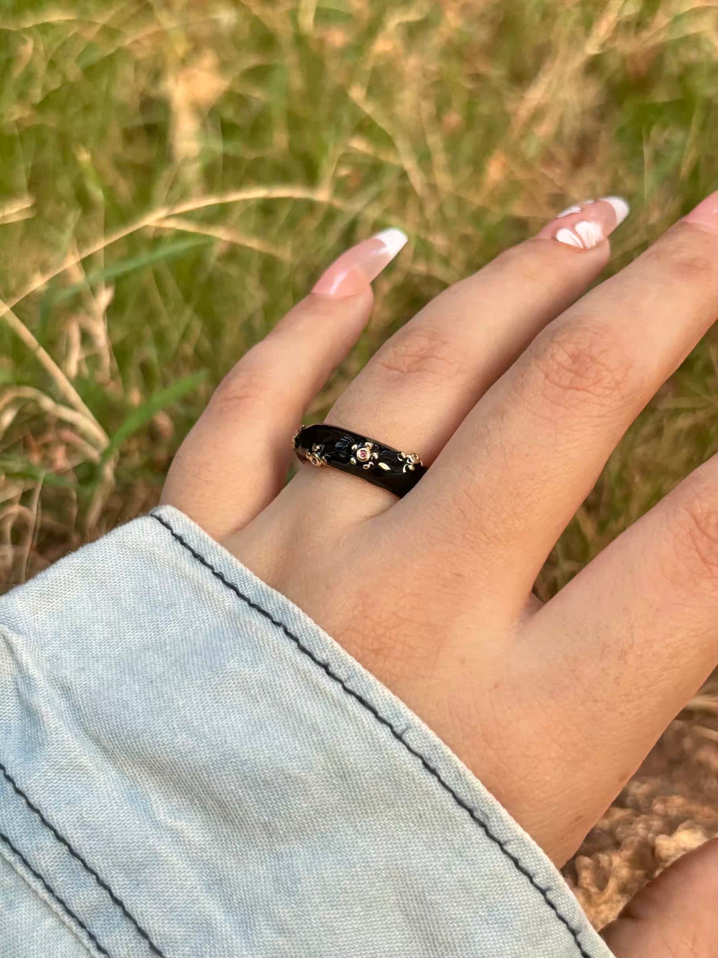Black Stars Ring - Adjustable