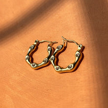 Load image into Gallery viewer, Kareena Studded Small Hoops Style Earrings - Gold
