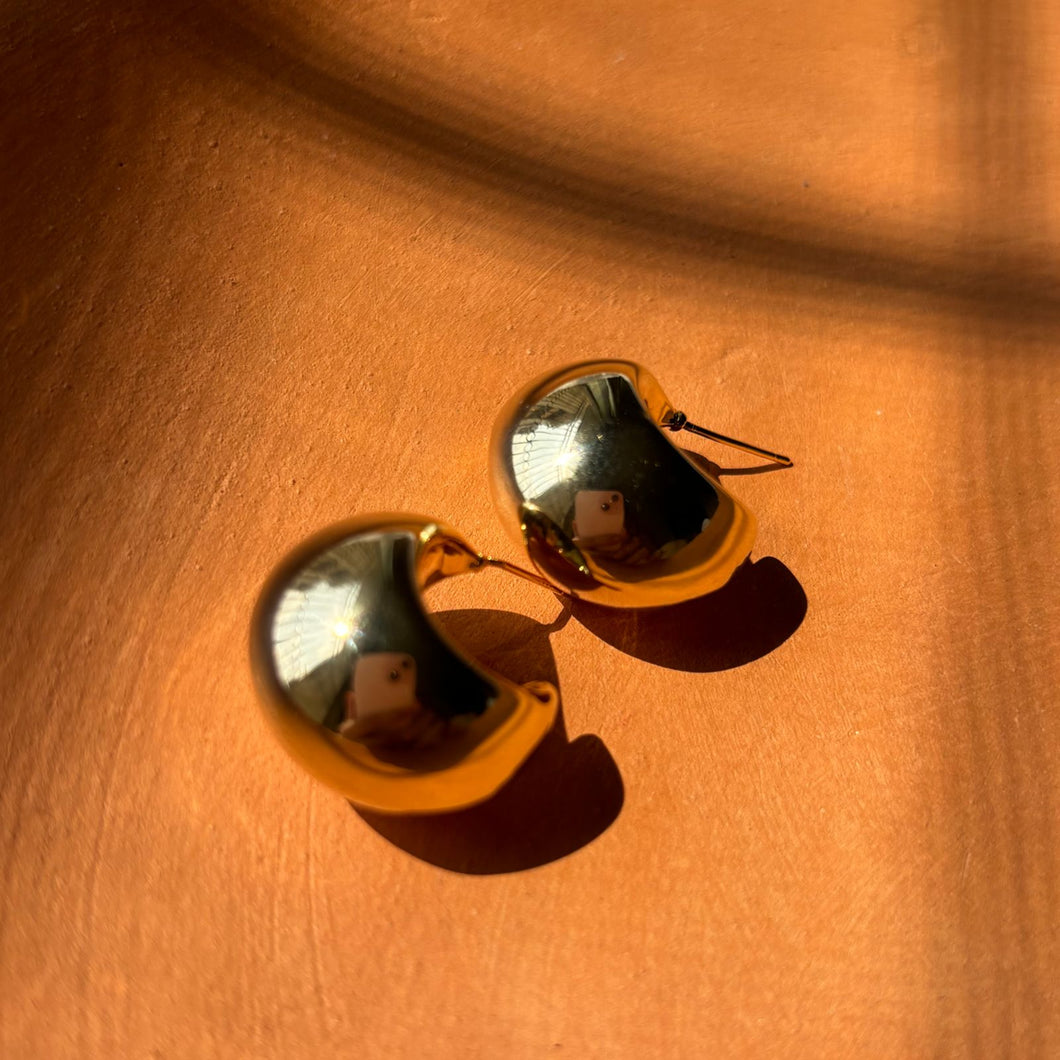 Raha Hoops Style Earrings - Gold Plated