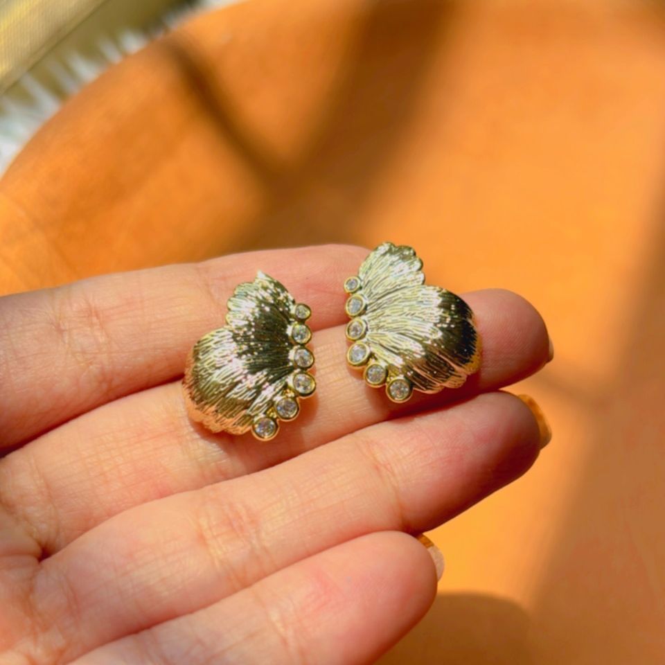 Butterfly Studs Earrings - Gold Plated