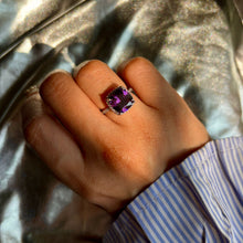 Load image into Gallery viewer, Amethyst Purple /Studded Ring ( Silver )
