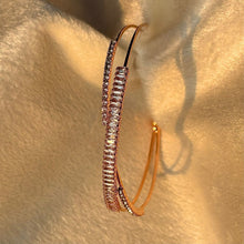 Load image into Gallery viewer, Zoe Studded Crossed Kadha Bracelet Bangle - Rose Gold
