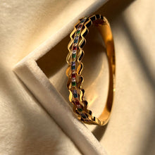Load image into Gallery viewer, Zigzag  Multi Coloured Kada Bracelet Bangle - Rose Gold
