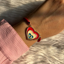 Load image into Gallery viewer, Heart Evil Eye in Pink Band
