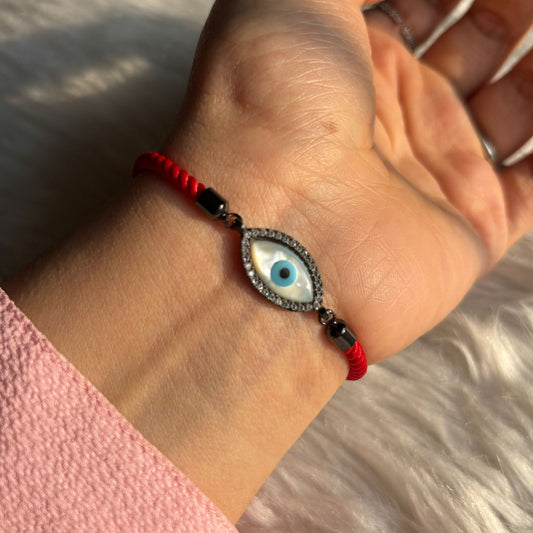 Evil Eye Black Gun Metal in Red Band