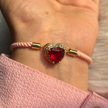 Load image into Gallery viewer, Red Heart Gold Color Bracelet
