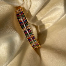 Load image into Gallery viewer, Multicoloured Queen Veronica Stones Studded Diamonds Bracelet Bangle -  Gold

