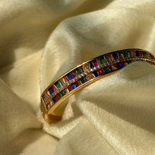 Load image into Gallery viewer, Multicoloured Queen Veronica Stones Studded Diamonds Bracelet Bangle -  Gold
