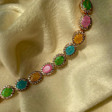 Load image into Gallery viewer, Royal Princess Milky Stones Studded Diamonds Bracelet Bangle -  Gold
