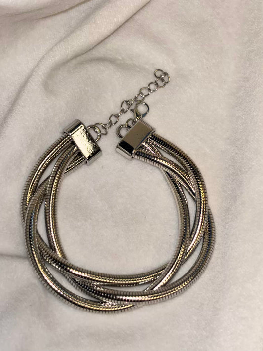 Layered Silver Bracelet Cuff