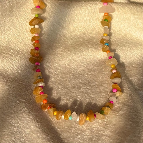 Citrine Beads Healing for Peace Necklace