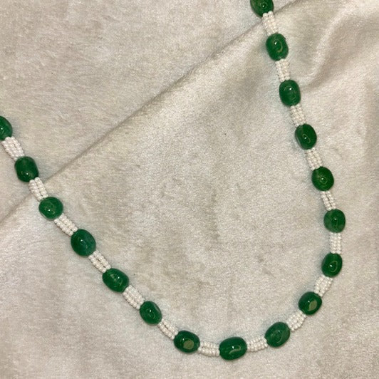 Premium Green Emerald Pearls Necklace