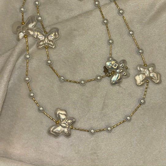 Premium Butterfly Pearly Neacklace