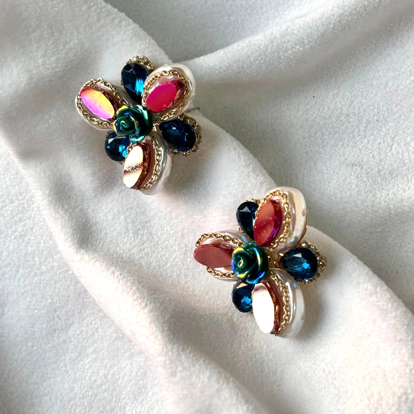 Turquoise Garnet Red Earrings - Premium