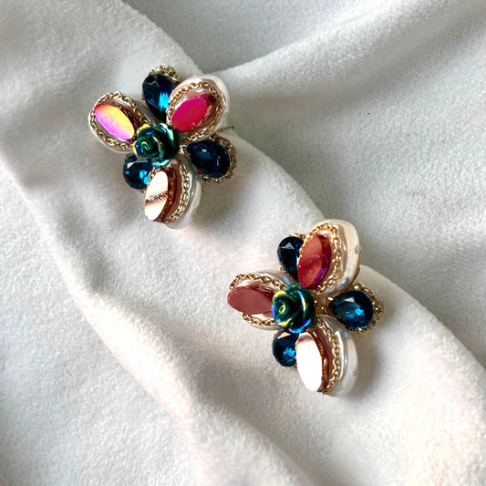 Turquoise Garnet Red Earrings - Premium