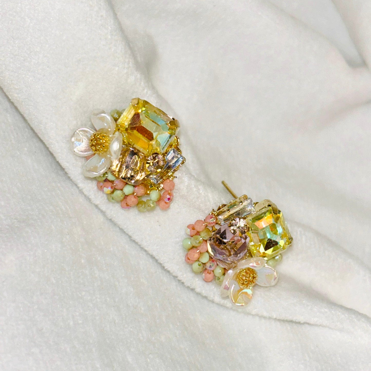 Yellow Orange Ear Studs Earring