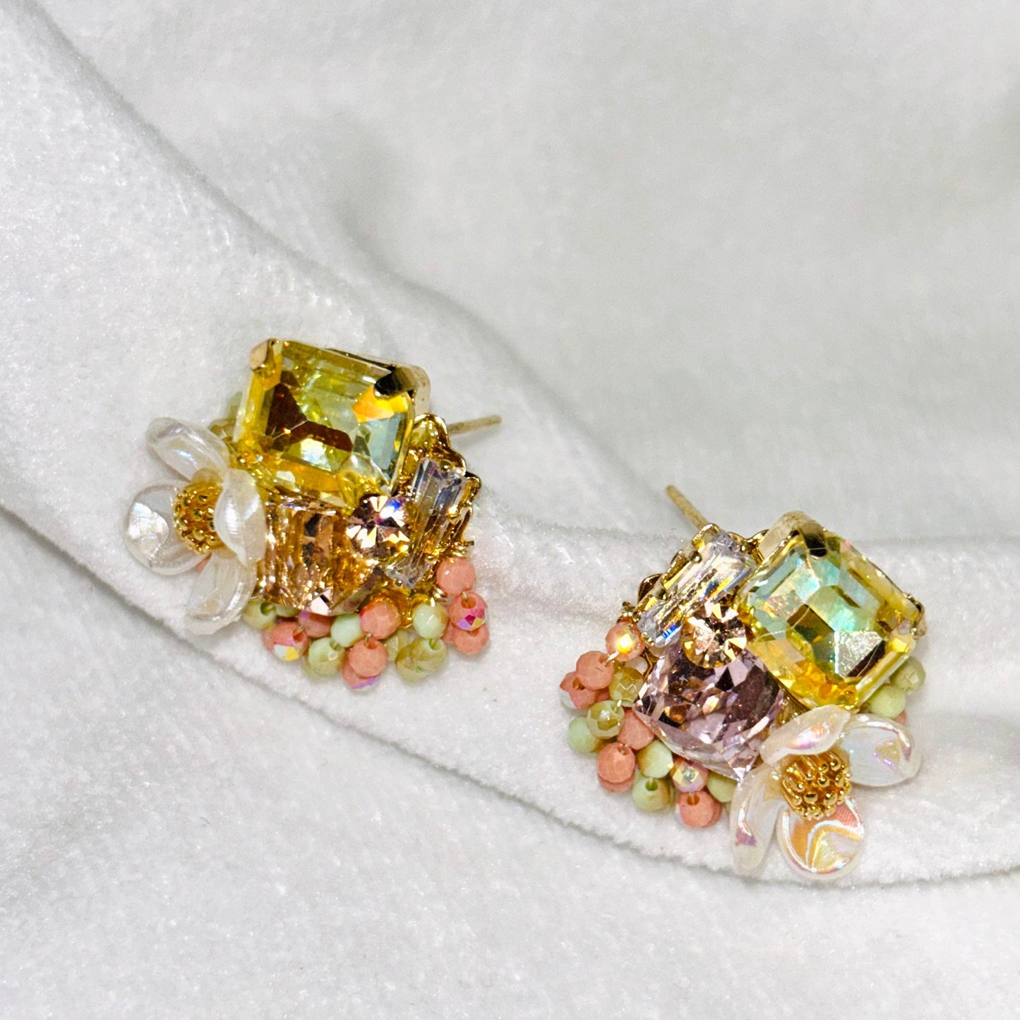 Yellow Orange Ear Studs Earring