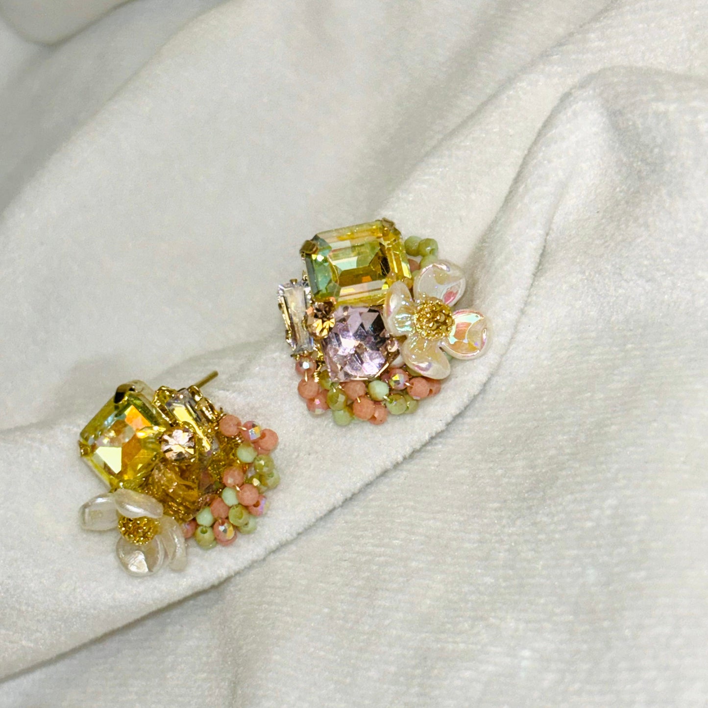 Yellow Orange Ear Studs Earring