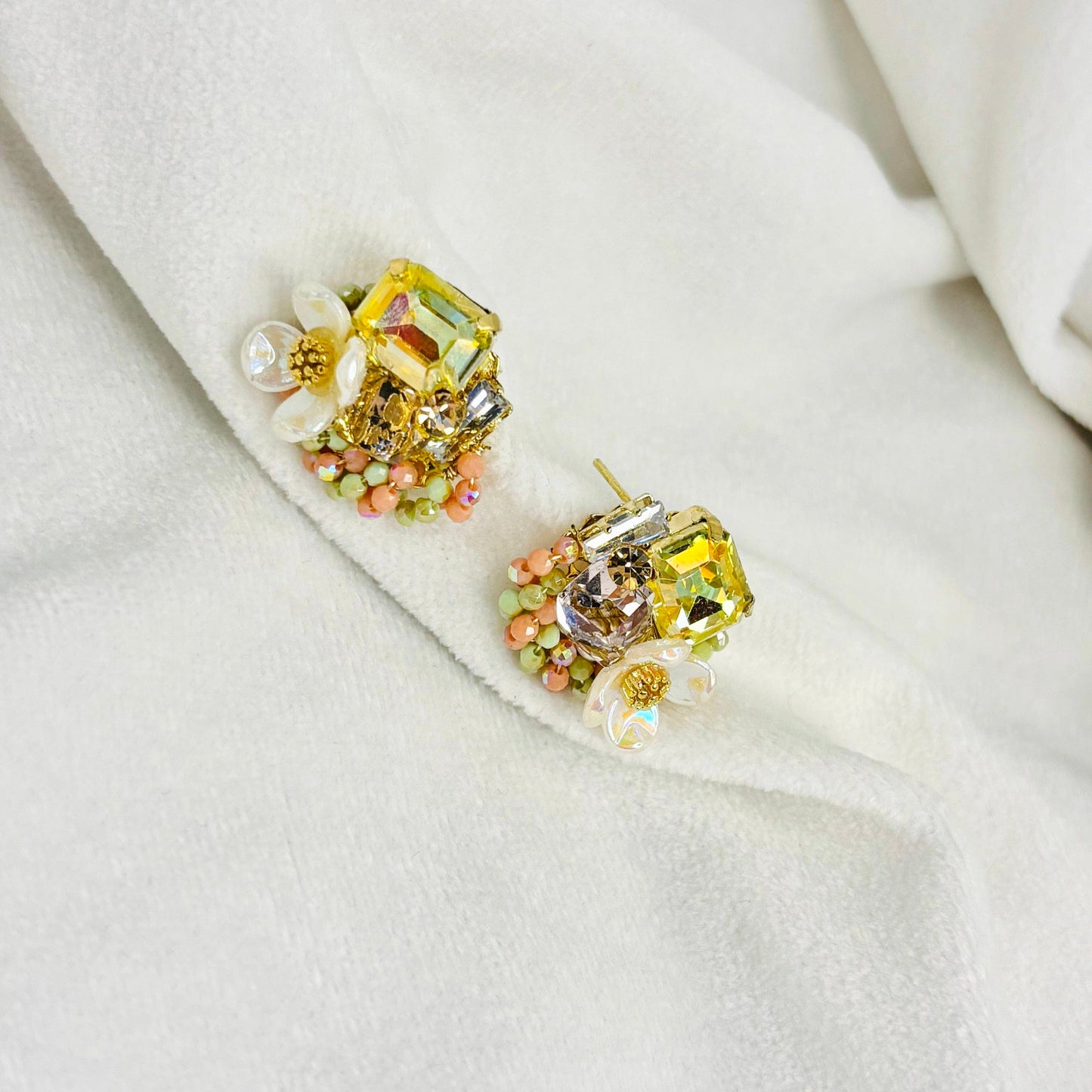 Yellow Orange Ear Studs Earring