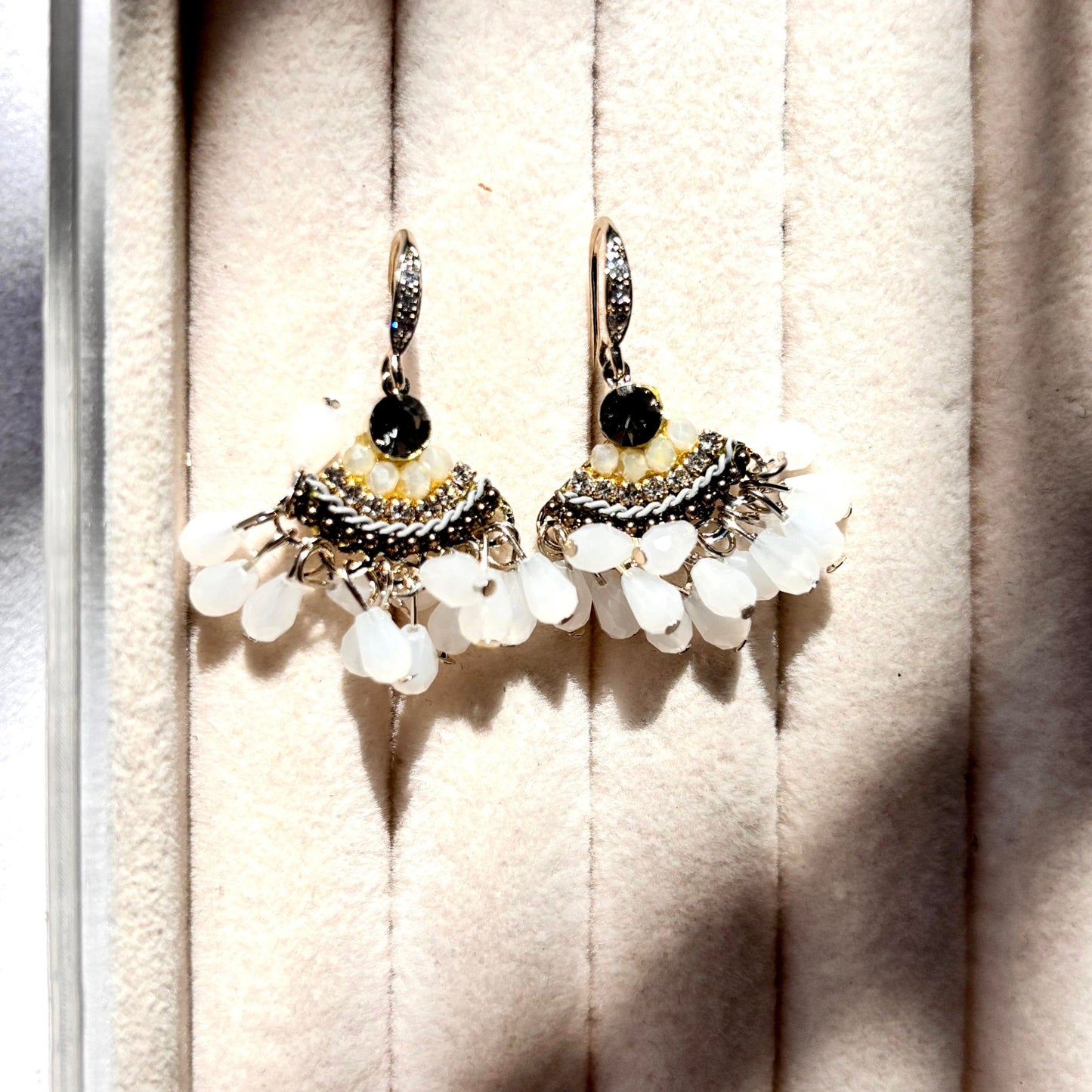 White Dangler Earrings