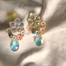 Load image into Gallery viewer, Floral Crystal Drop Earrings
