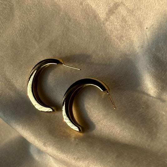 Crescent Moon Hoops